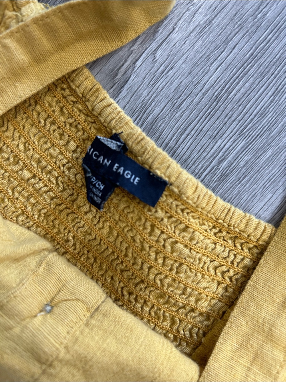 American Eagle Outfitters Yellow Button-Front Crop Top - Picture 3 of 5